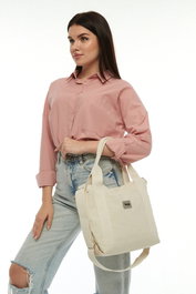 Zoozie Bags Bolso Tote de Lona Color Crema